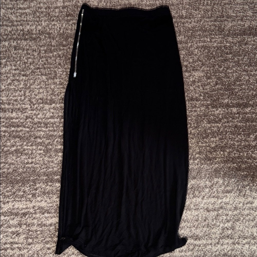 Black Asymmetrical Maxi Pencil Skirt